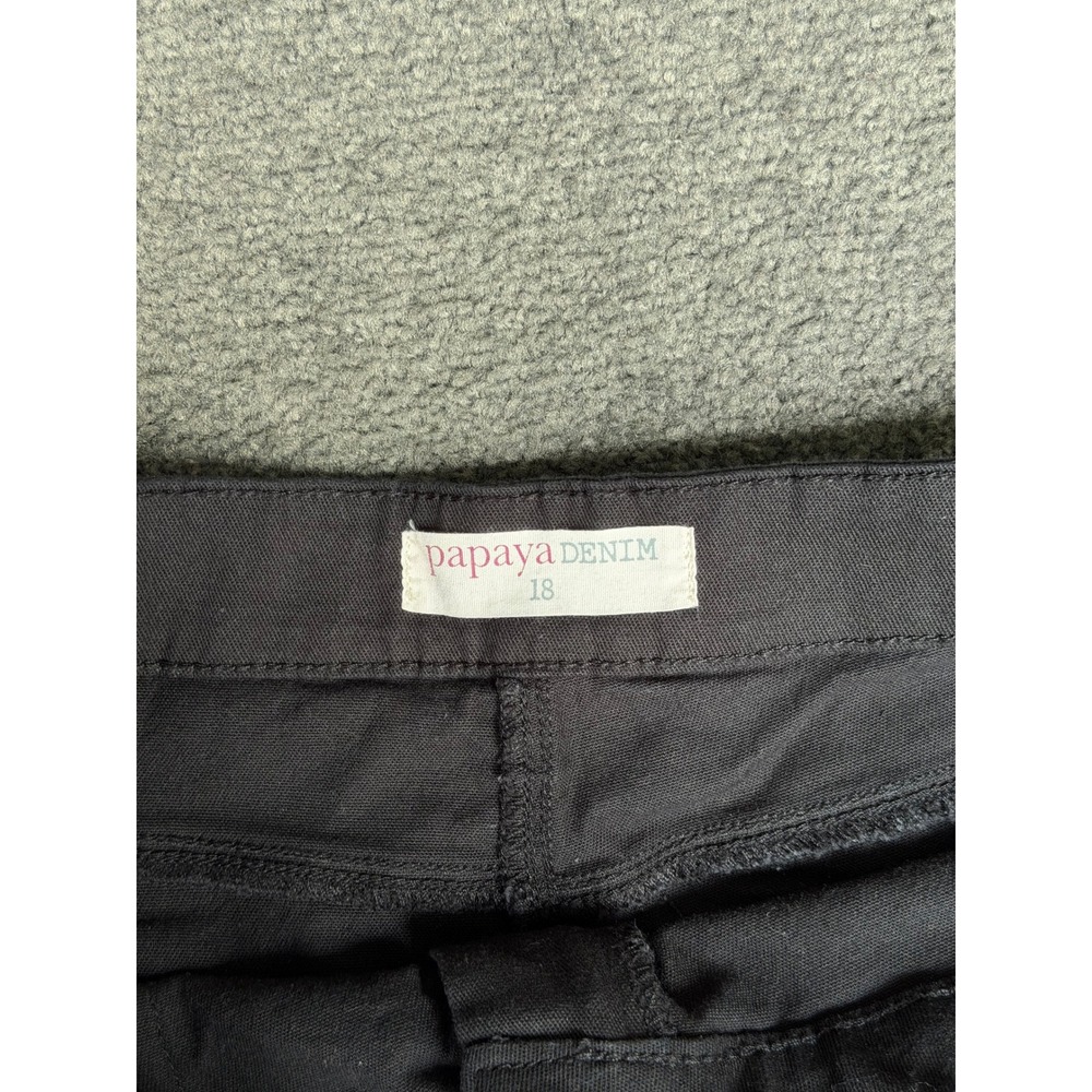 Papaya Denim Black Rolled Cuff Stretch Cotton Shorts Womens Size 18 Plus Size - Picture 3 of 9